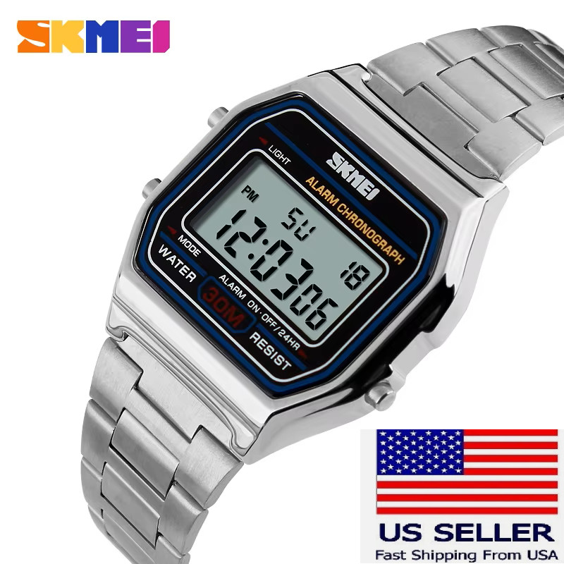 SKMEI SK1123 Unisex LED Digital Watch Stainless Steel