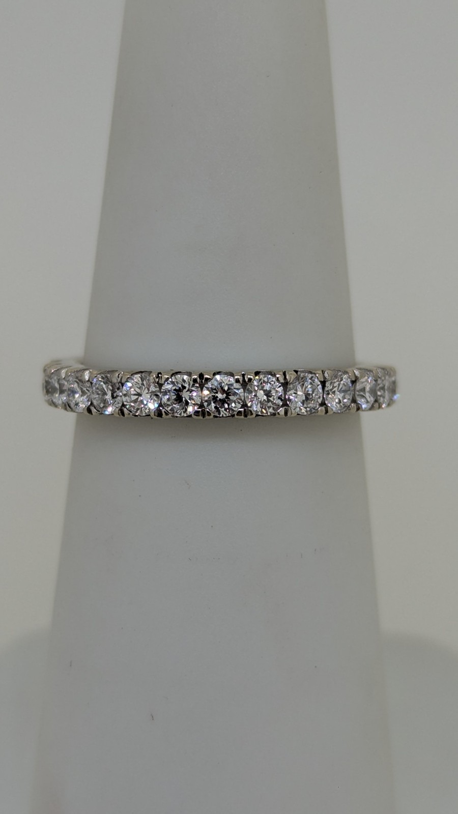 14k White Gold 1/2 ctw Sz 5 2.1mm Round LAB Diamond Stack Half Band 2.4mm