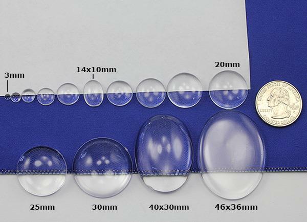Acrylic Oval Clear Cabochons Flat Back Gems For Jewelry Craft Pro Grade Jewels