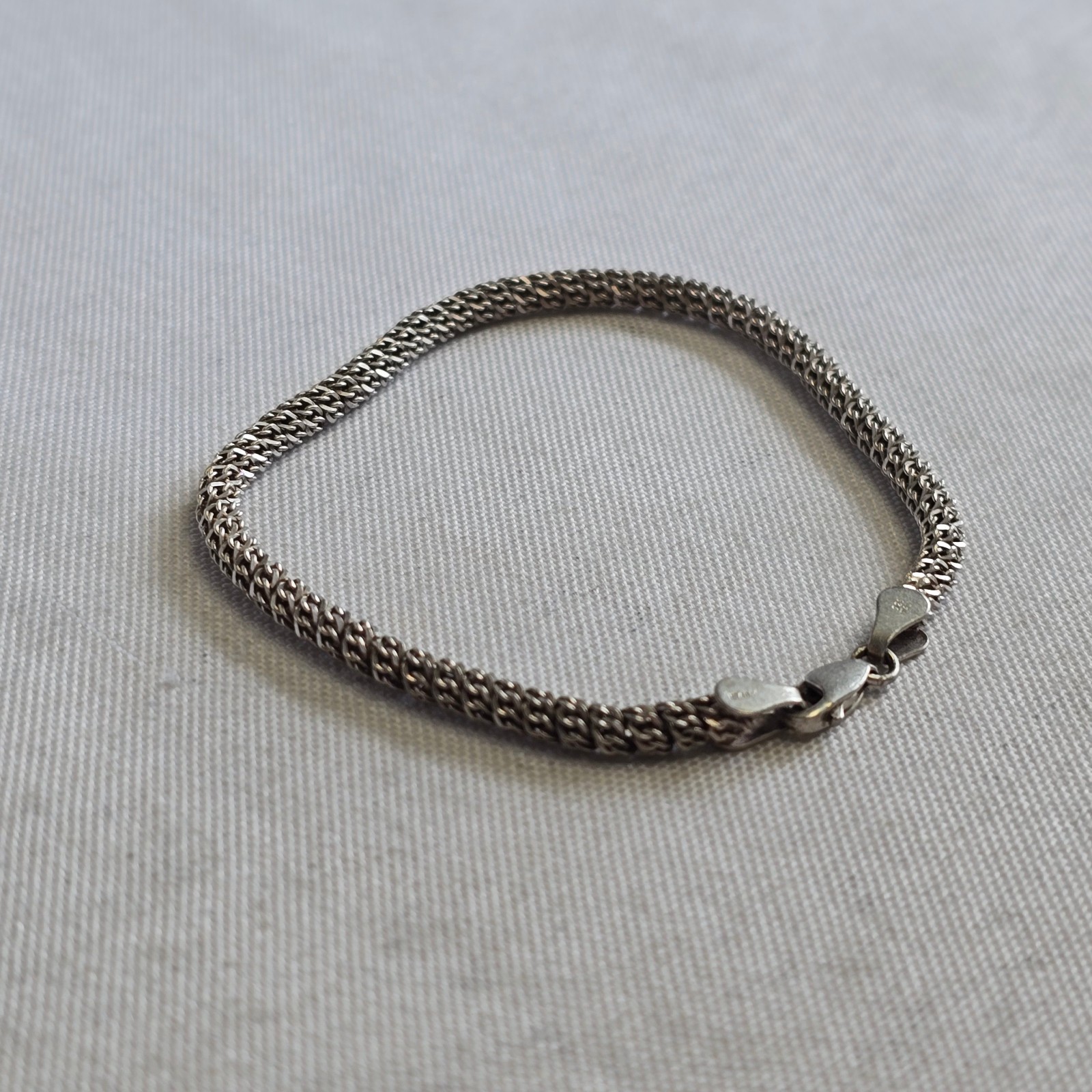 Sterling Silver Bracelet 7.71g Fine Jewelry 7.5″ Unique Chain Lobster Clasp