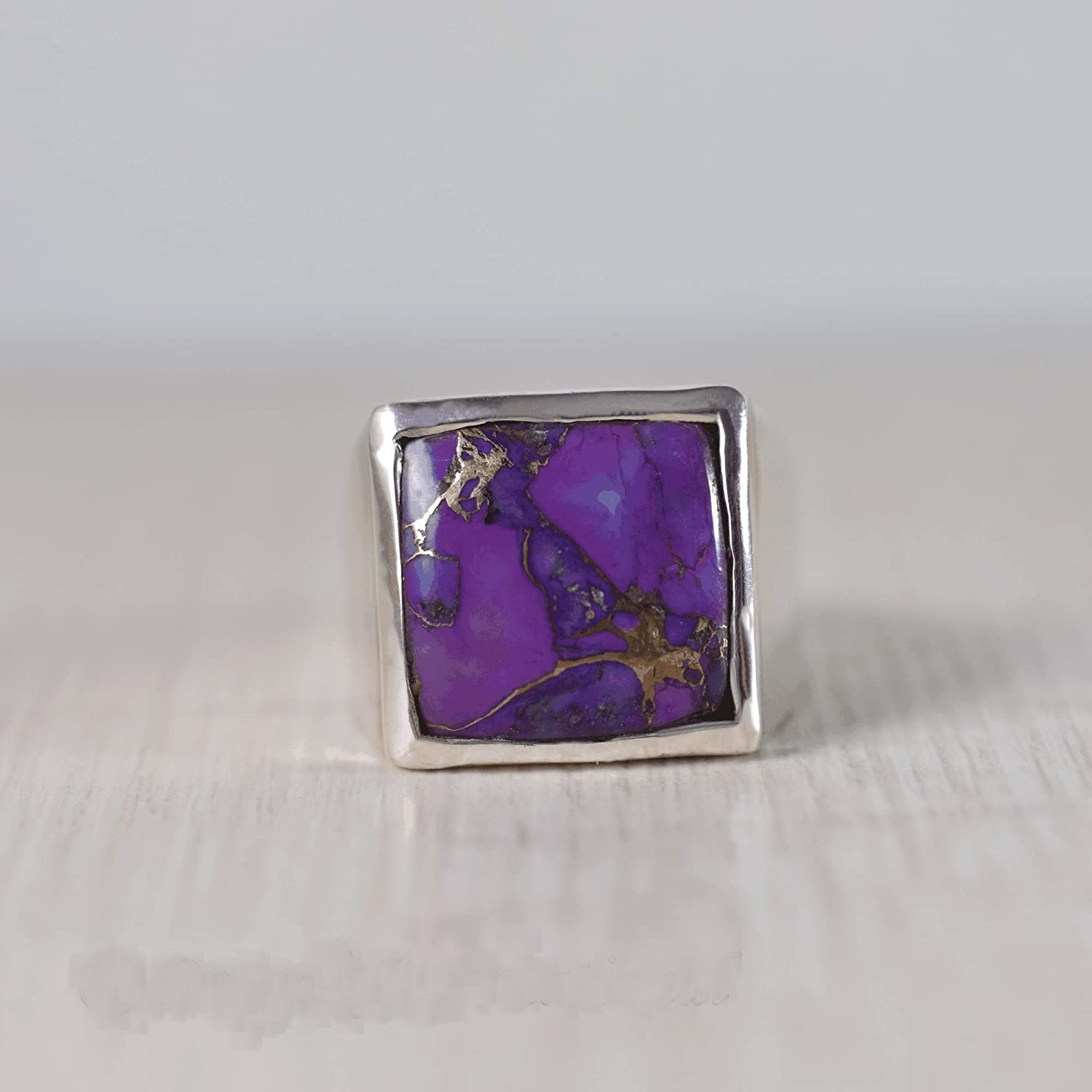 Solid 925 Sterling Silver AA Natural Copper Turquoise Gemstone Men’s Unisex Ring
