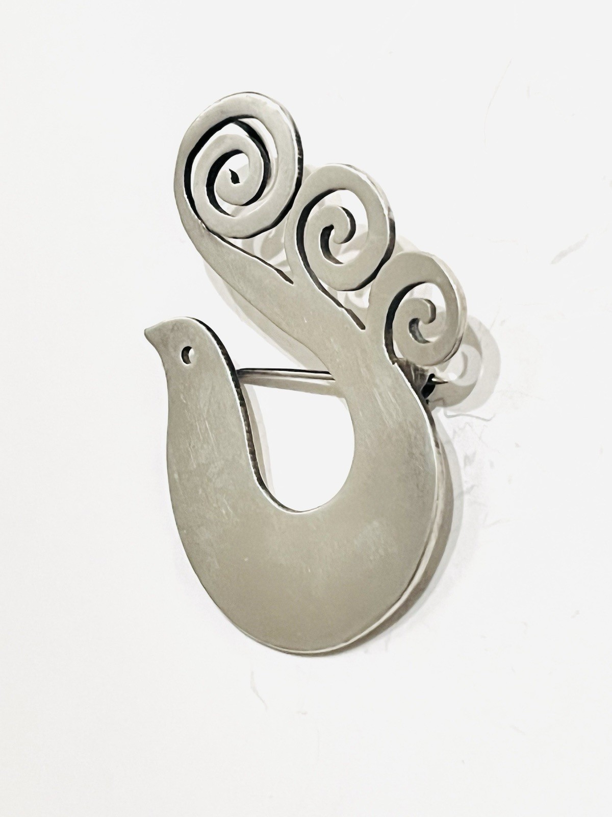 Vintage Estate Peru Sterling Silver 925 Bird Brooch / Pendant Art Deco 2” X 1.5”