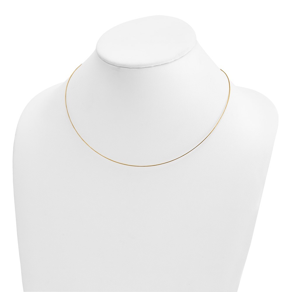 14k Yellow Gold 0.5mm Single Wire Necklace 18″ for Women 1.61gm