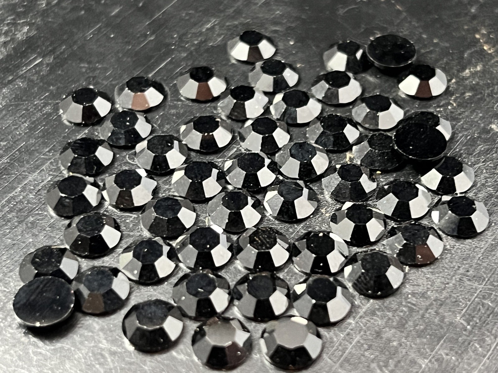 Swarovski Crystal Jet Black Article 2000 Unfoiled 34SS SUPERIOR, 48pcs 1/3 Gross