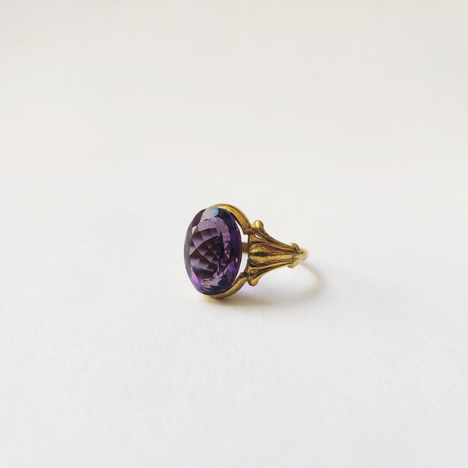 925 Starling Silver Created Amethyst Ring Size 7 Handmade Art And Deco Victorian
