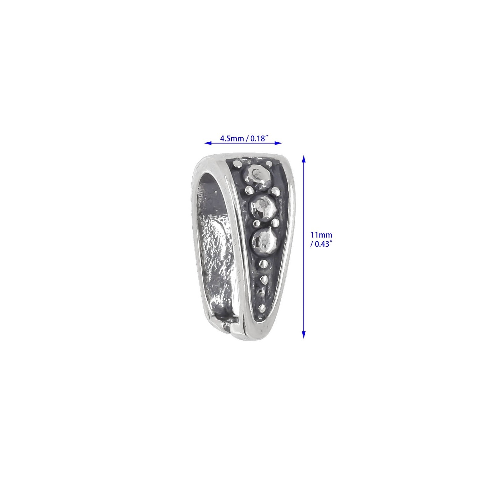 Sterling Silver Pinch Bail Clasp Pendant Connector #51073