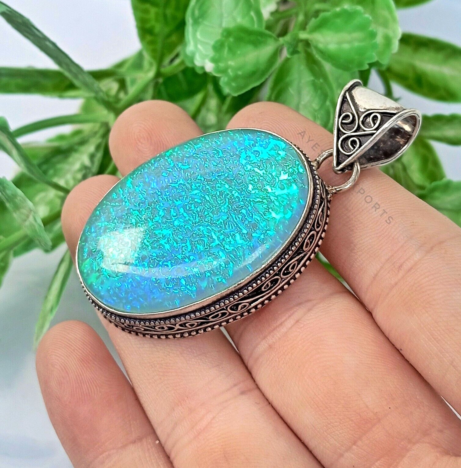 Triplet Fire Opal Handmade Gemstone Pendant 925 Sterling Silver Jewelry Pendant