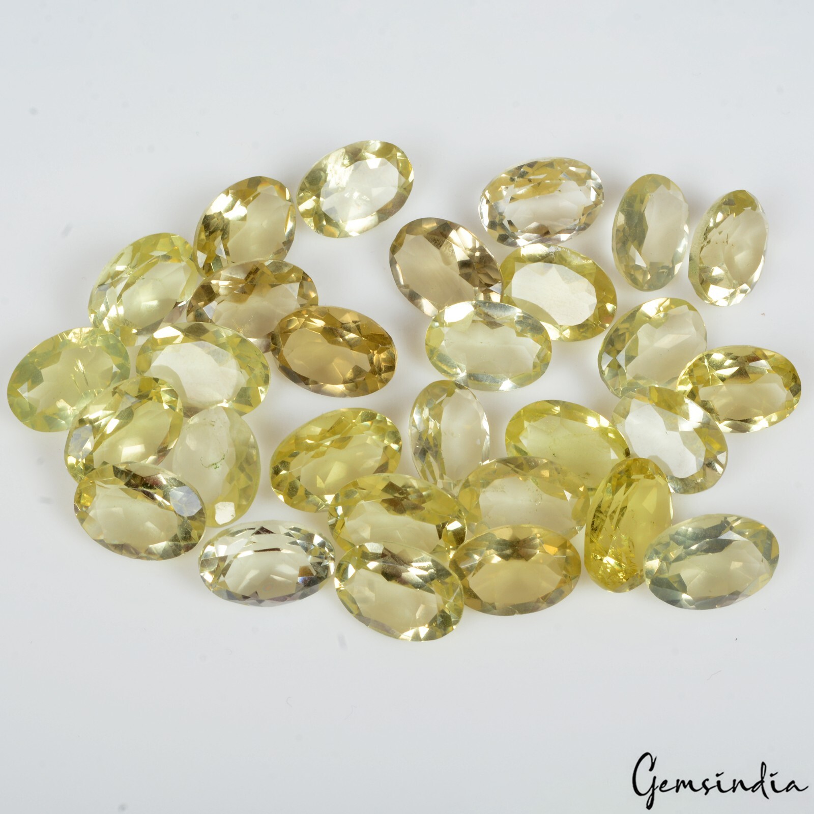 Certified 157 Ct Natural Untreated Lemon Citrine Quartz Oval Cut Gems Lot 13-15m