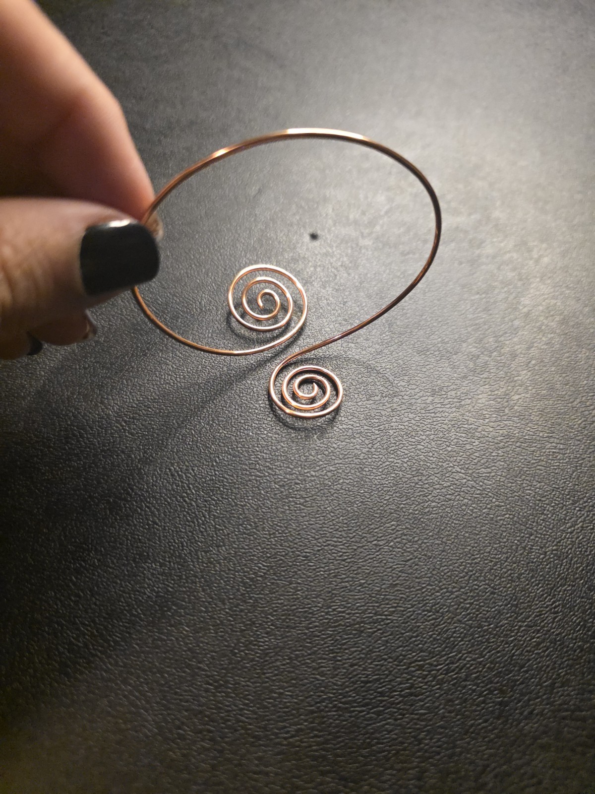 Handmade Copper Spiral Adjustable 8″ Bracelet Cuff Arm Band