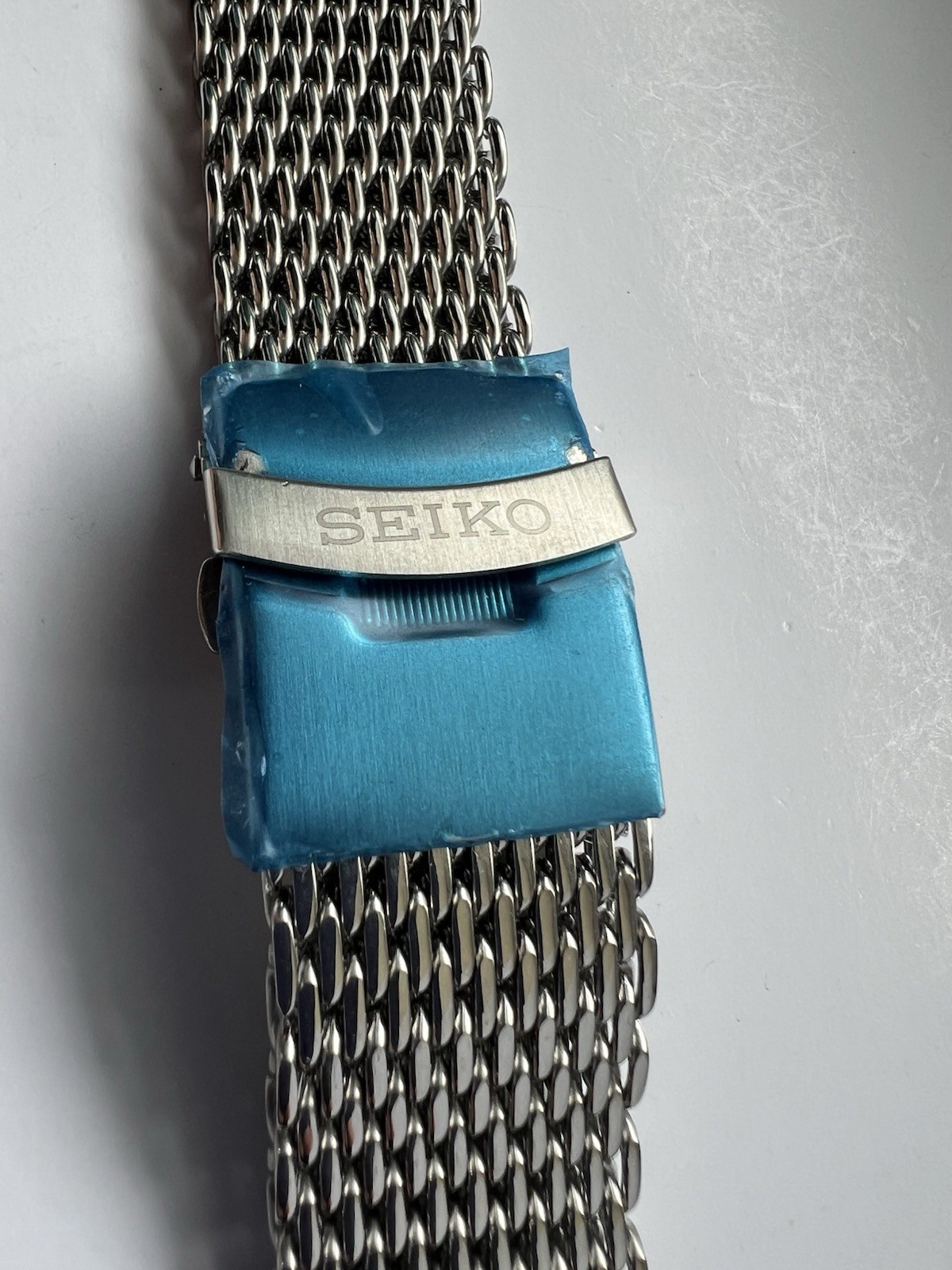 Seiko Watch Bracelet Shark Mesh 22mm Solid Stainless Steel Double Lock Clasp NEW