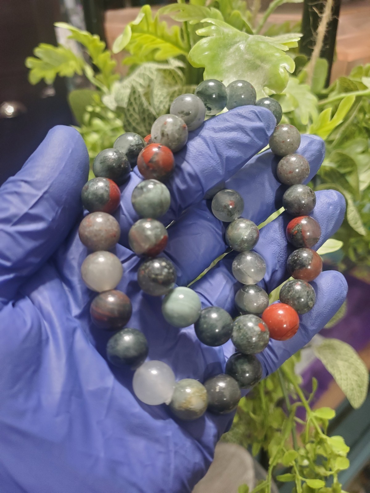 African‎ blood stone 10.8mm Bead bracelet 7″ Wrist Size