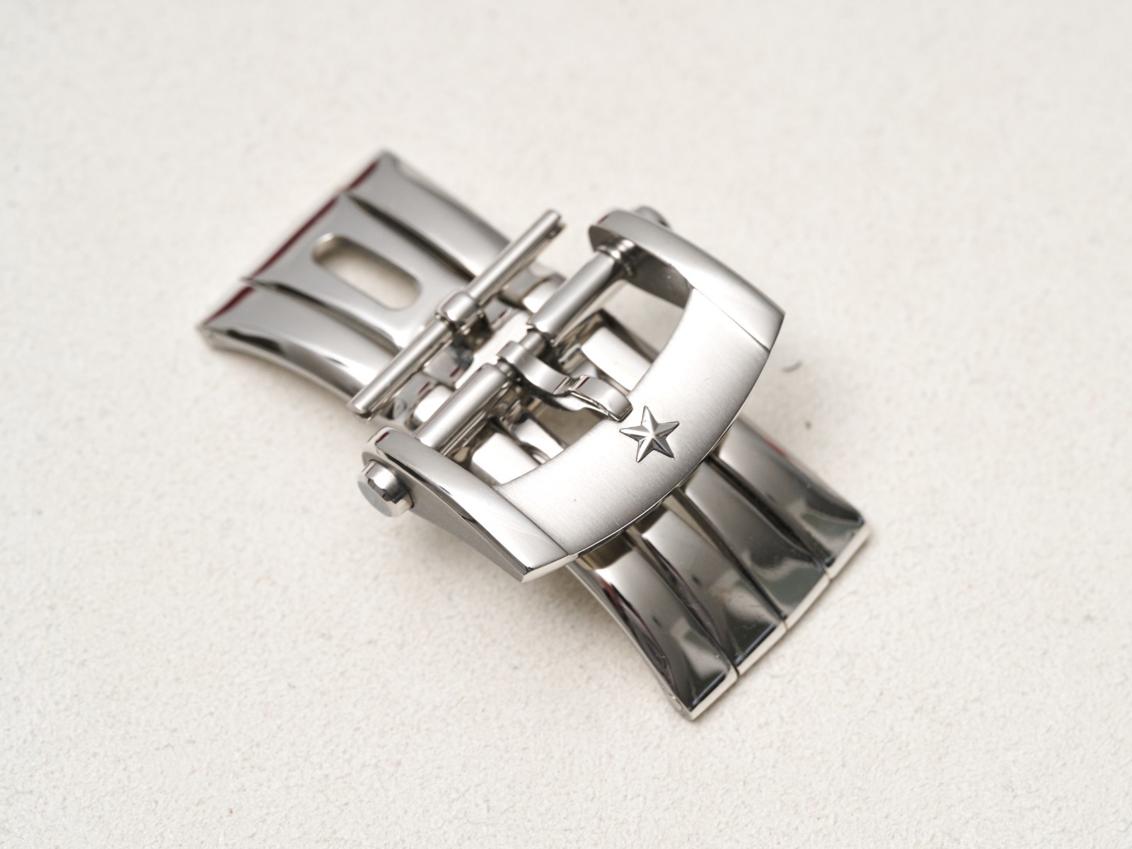 Zenith 18mm Deployment Buckle Clasp Steel Double Fold Over with Tang Buckle