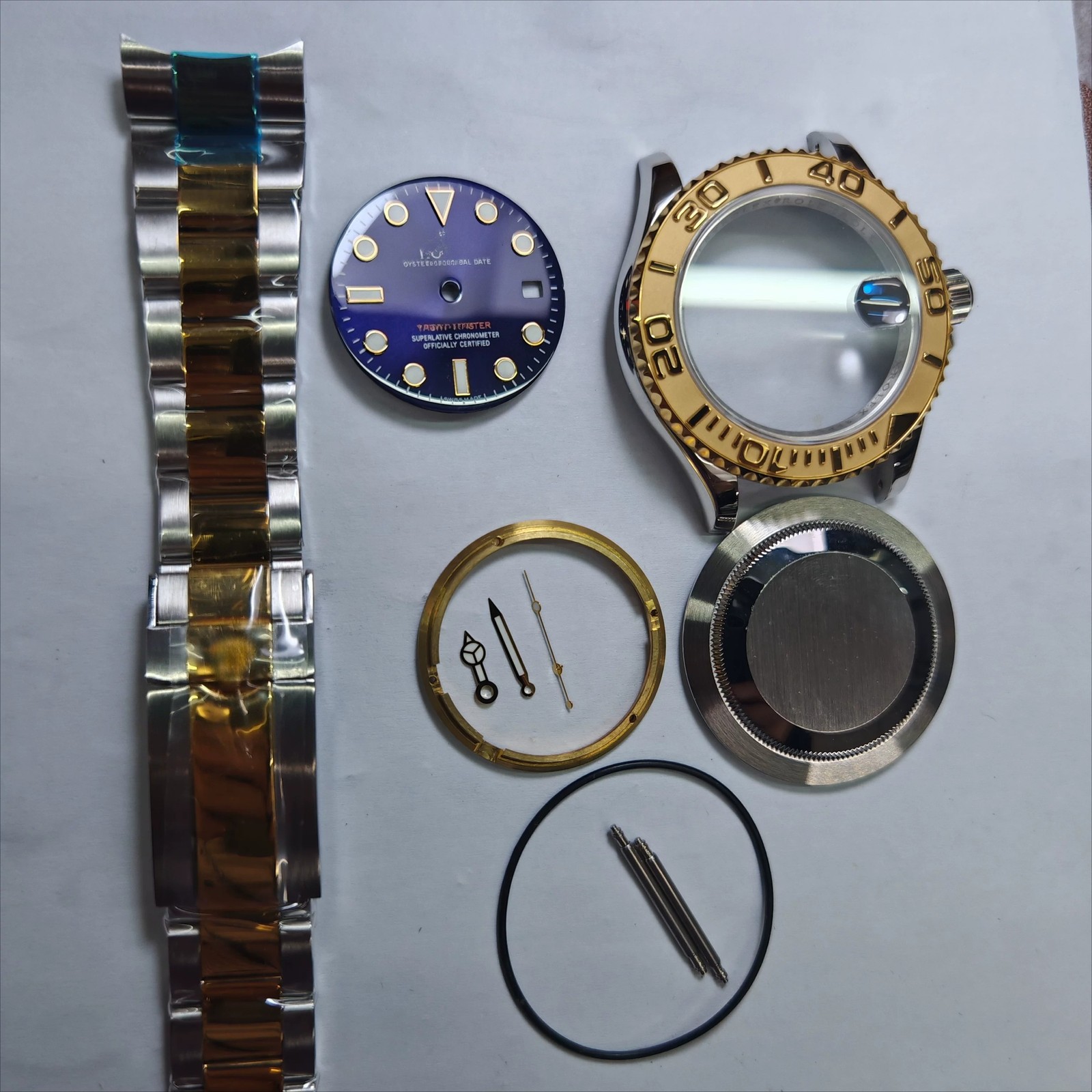 DIY Watch Part Kit for Movement 2836 8215 40mm Watch Case+Dial+Hands+Steel Strap