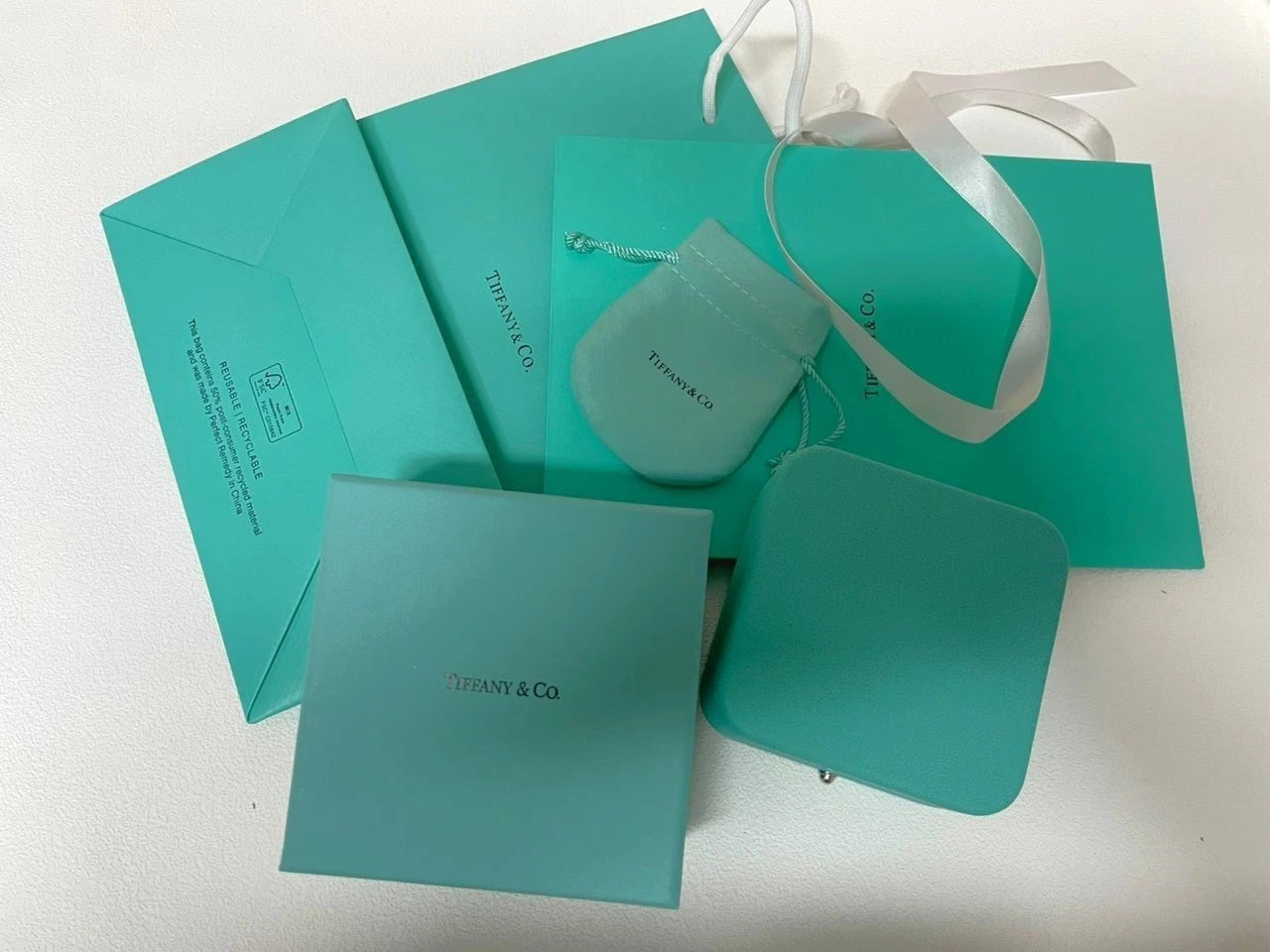 Tiffany & Co Watch or Bracelet Presentation Gift Storage Box in Blue Leather