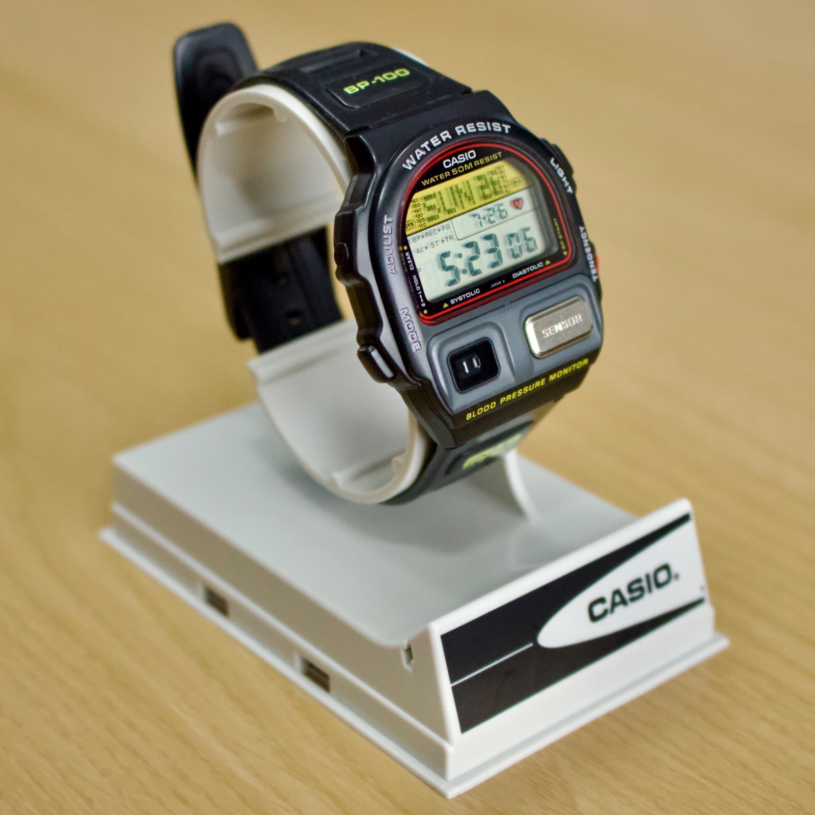 NOS Casio BP-100 1991 Blood Pressure Monitor Digital Wrist Watch 900 Japan Boxed