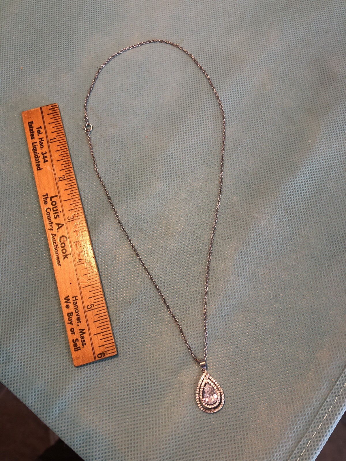 Magnificent Vintage 925 Sterling Necklace Diamond Rhinestones Pendant MSCO MS Co