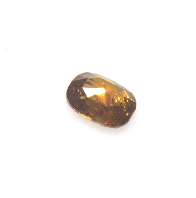 0.47Cts Dark Orange Yellow Color Oval Shape Rose Cut Diamond 5.43×3.89×2.38 MM