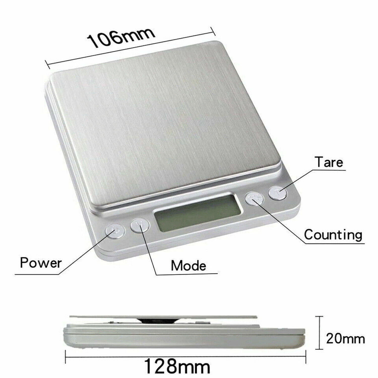 Digital Scale 2000g x 0.1g Jewelry Gold Silver Coin Gram Pocket Size Herb Grain