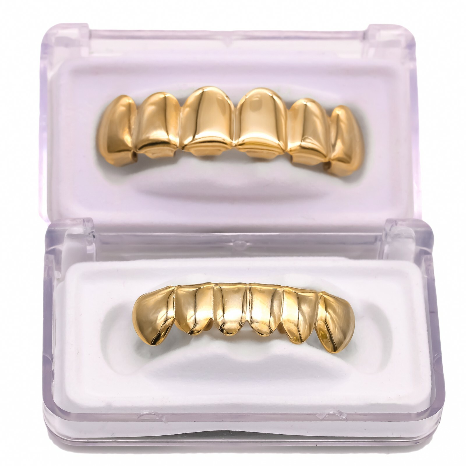 18K Gold Plated GRILLZ Top & Bottom Mouth Teeth Hip Hop Grill Hip Hop