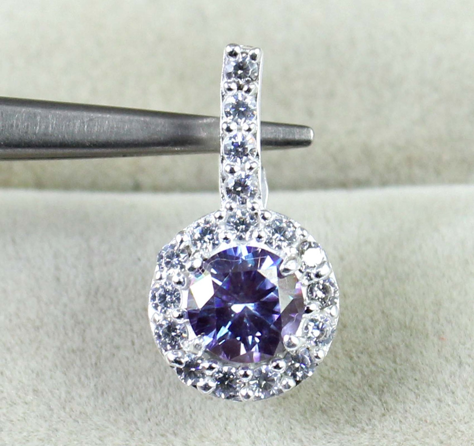 Certified Purple Diamond Solitaire 1.16 Ct Round Brilliant Cut Pendant See Video