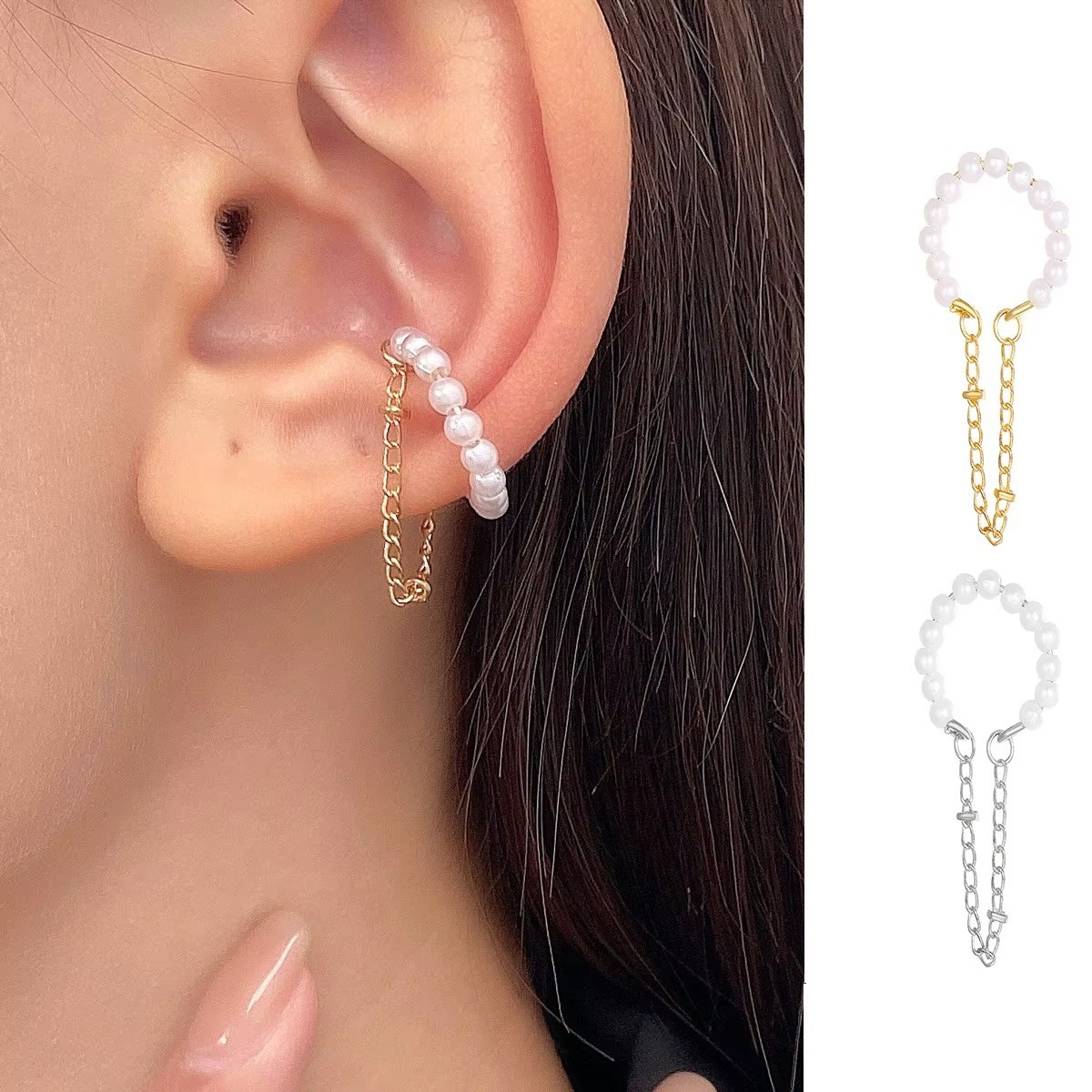 1Pc Minimalist Ear Cuff Clip on Earring Women No Piercing Gold Silver