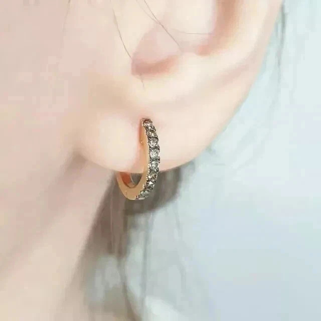 2Ct Round Lab-Created Brown Diamond Huggie Hoop Earrings 14K Rose Gold Plated