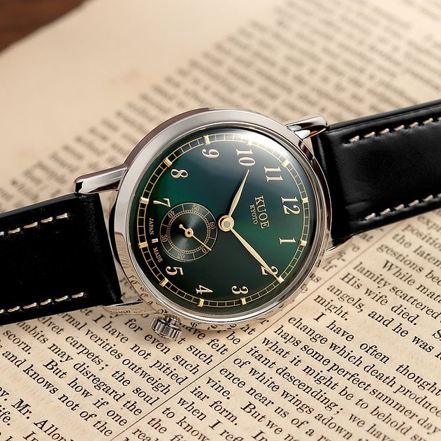 KUOE KYOTO OLD SMITH 90-007 Small Seconds Automatic Black Dial Cordovan Strap