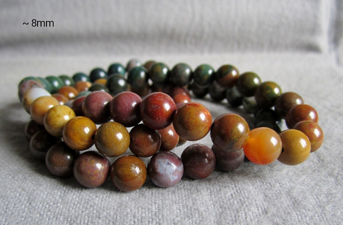 Ocean Jasper Bracelet • Approx Ø 8mm / Approx 17-20cm • Elastic