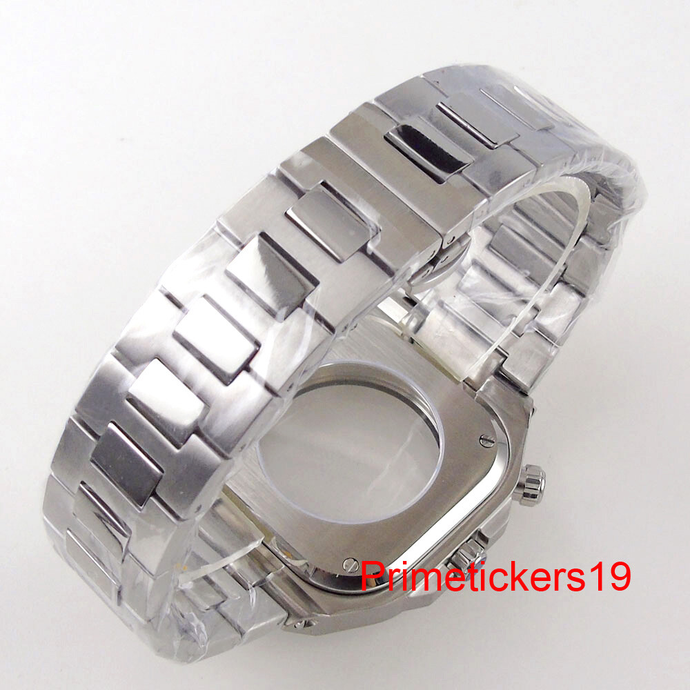 42mm Watch Case Band Sapphire+Chapter Ring Exhibition Back Fit NH35 NH36 NH38