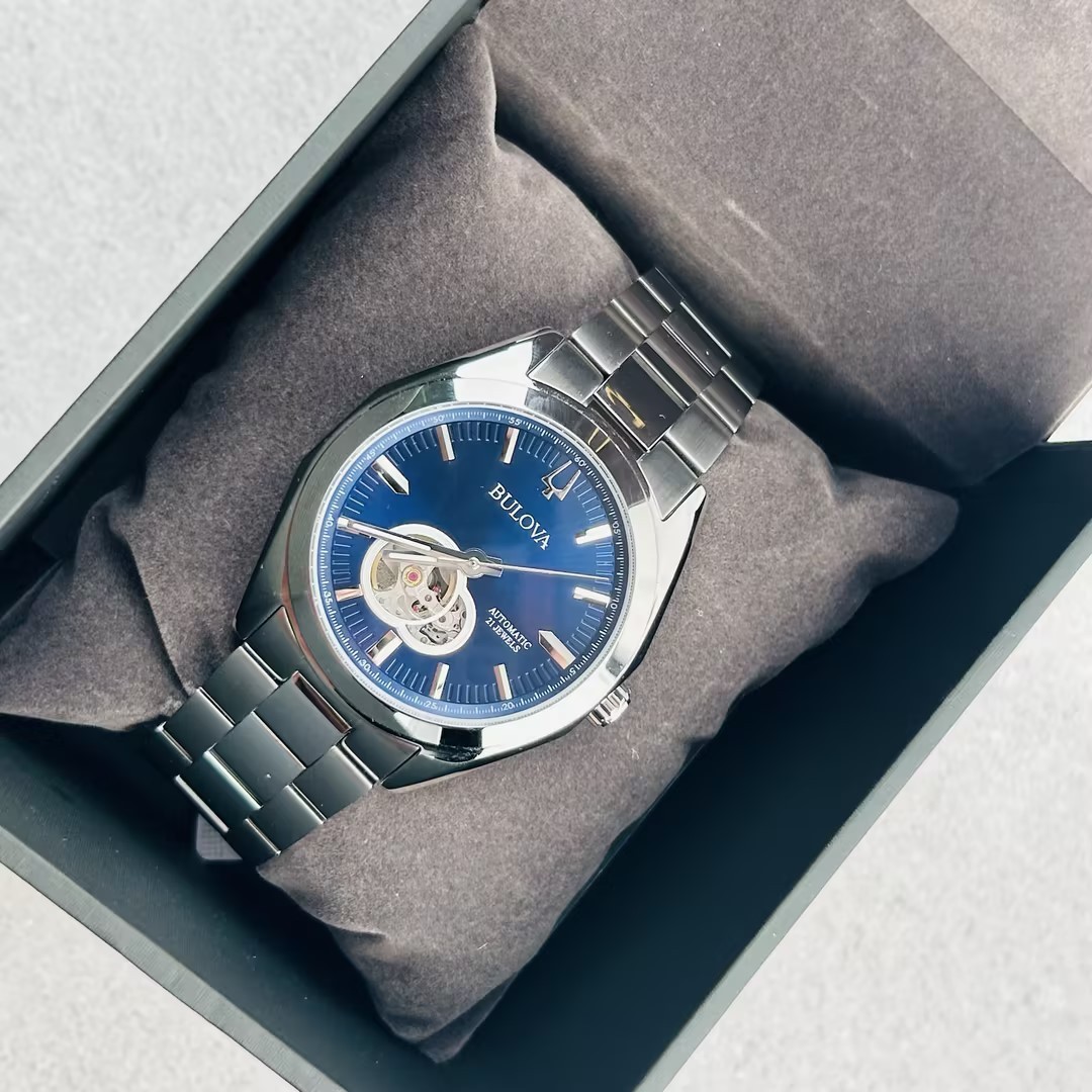 Bulova Surveyor 96A275 Blue Dial Stainless Steel Men’s Automatic Watch 42MM