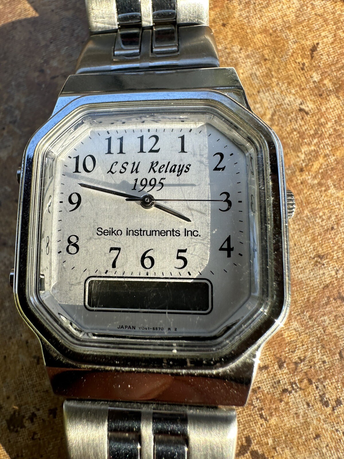 Vintage Seiko Instruments Inc Digital Analog Watch 1995 LSU Relays~Needs Battery