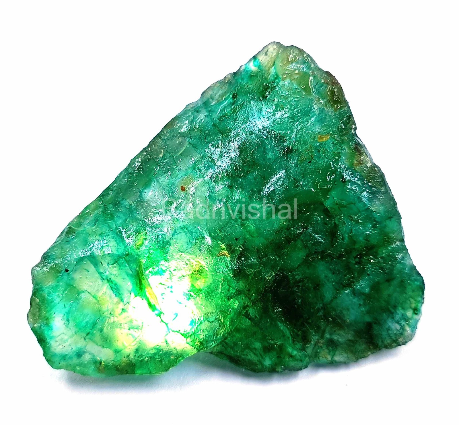 82 Ct Natural Colombia Rough Green Emerald Certified (Color Dyed) Gemstone EKT