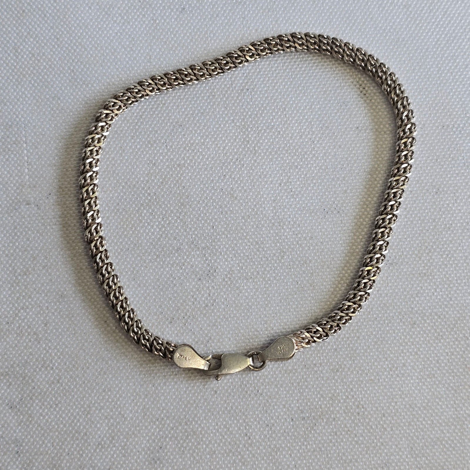 Sterling Silver Bracelet 7.71g Fine Jewelry 7.5″ Unique Chain Lobster Clasp