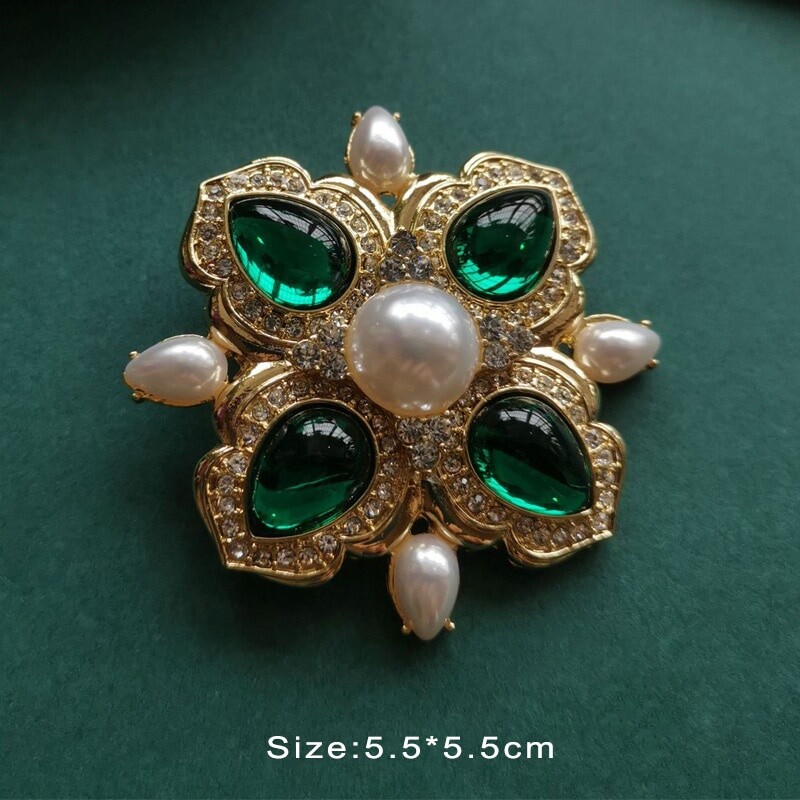 Vintage Enamel Brooch Pin Badge Pearl Color Glaze Corsage Accessories Brooches