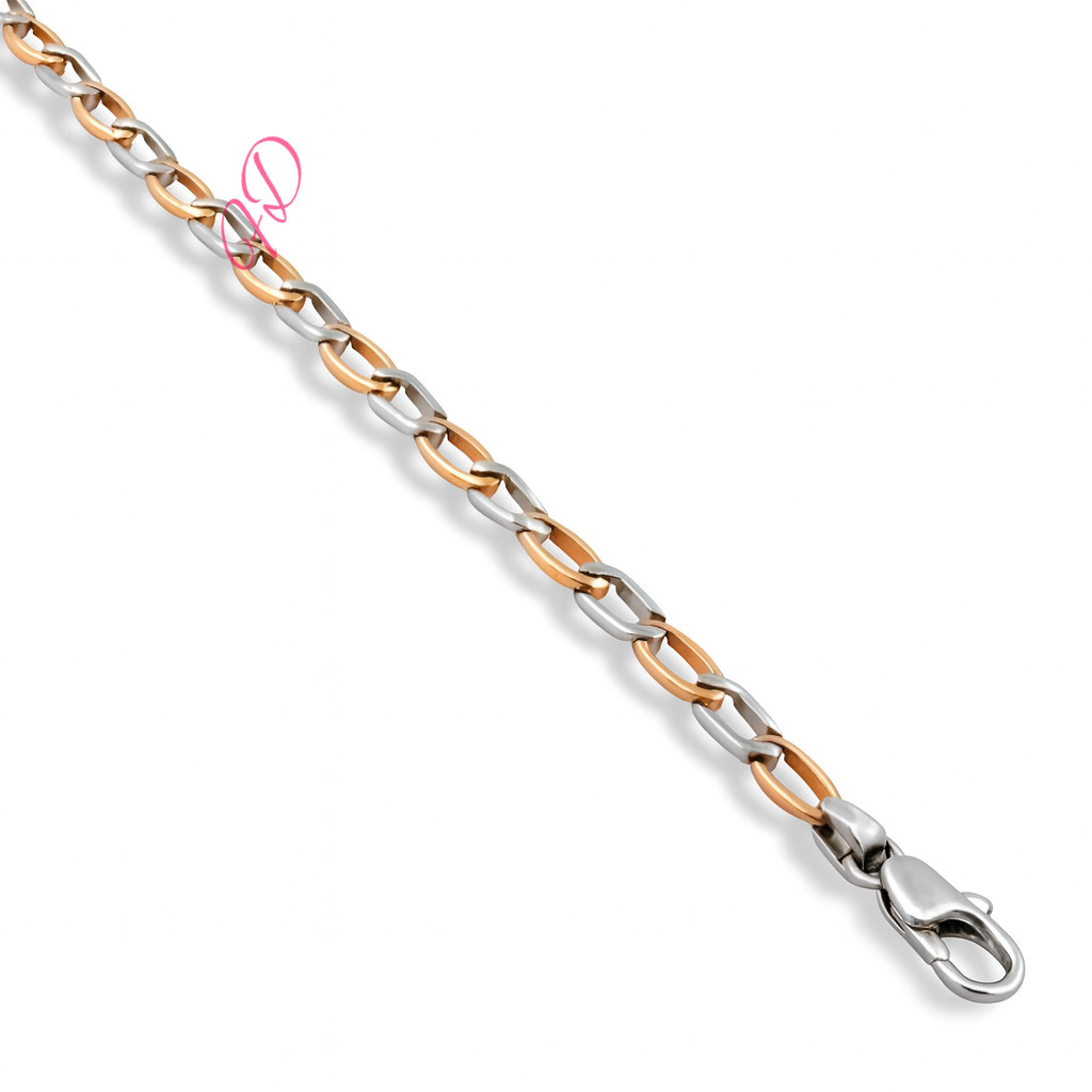 4.1 MM Platinum Designer Chain 18k Rose Gold Length 20 Inch Necklace PT950