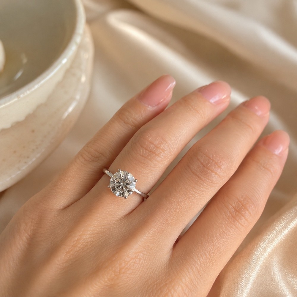 Wedding Ring IGI Certified 10K Solid Gold 2CT Lab Grown Diamond Ring for Her