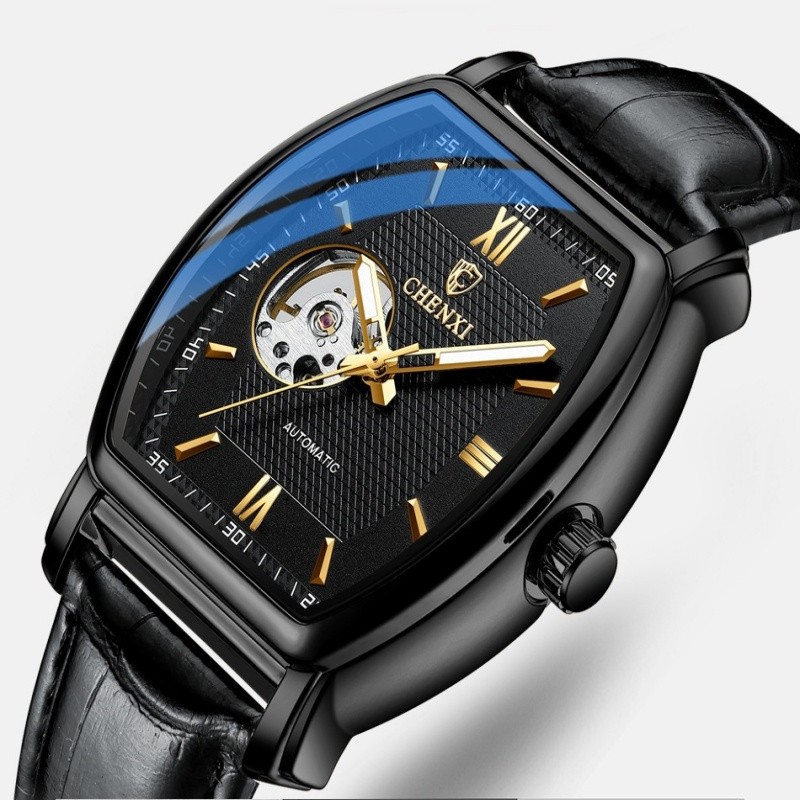 Men’s Automatic Mechanical Watch Classic business Self-winding Barrel-shap Gift