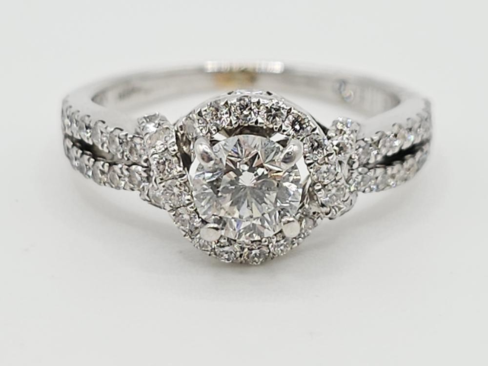 Leo 14K White Gold SI2 I 0.69 CT Round Diamond Engagement Ring Sz 7 (ML1080993)