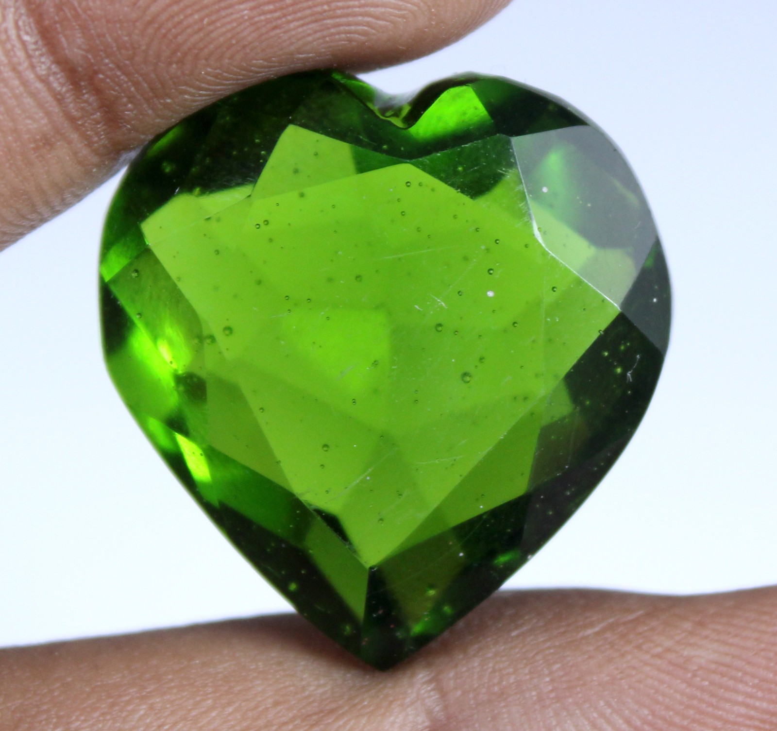 Brazilian Olive Green Peridot 58.85 Ct Heart Shape Gemstone Certified T8875
