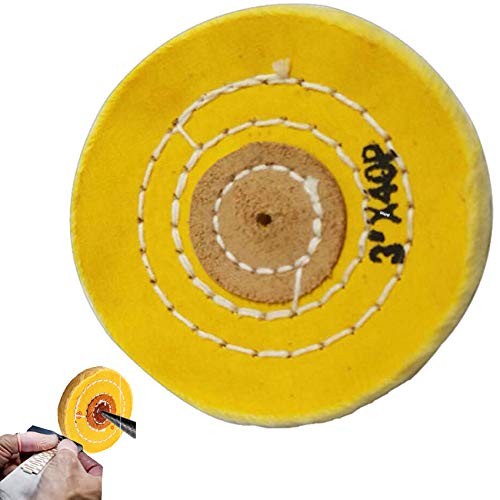3″ Chemically Treated Muslin Buff Wheel – 40 Ply with Leather Center – for…