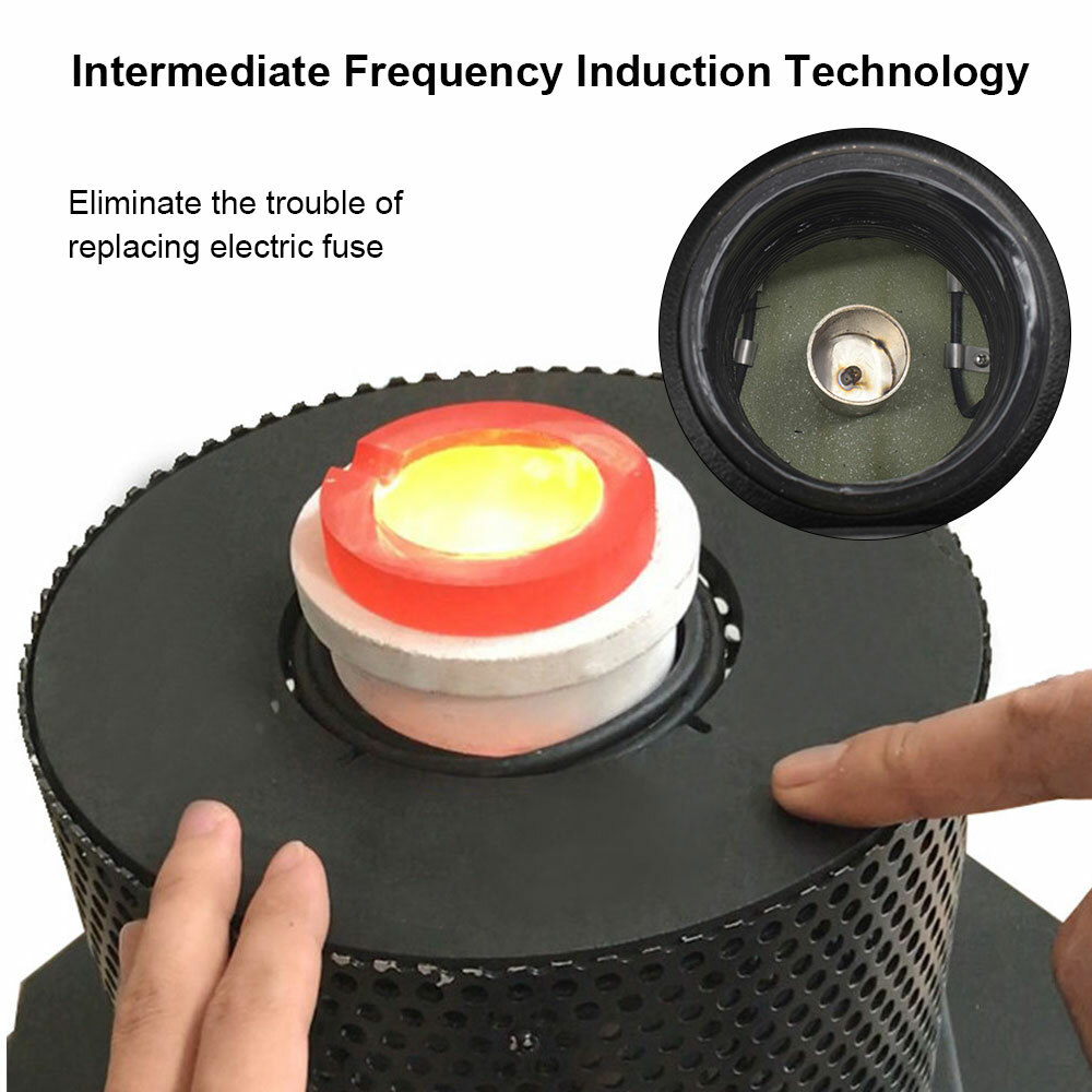 Induction Furnace Metal Melting Furnace Smelt Gold Copper Iron Steel 1600℃/2912°