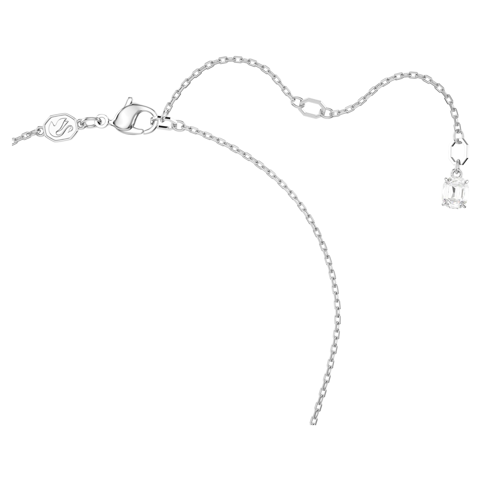 Swarovski Una Angelic Necklace Oval Cut, Blue, Rhodium Plated 5671809