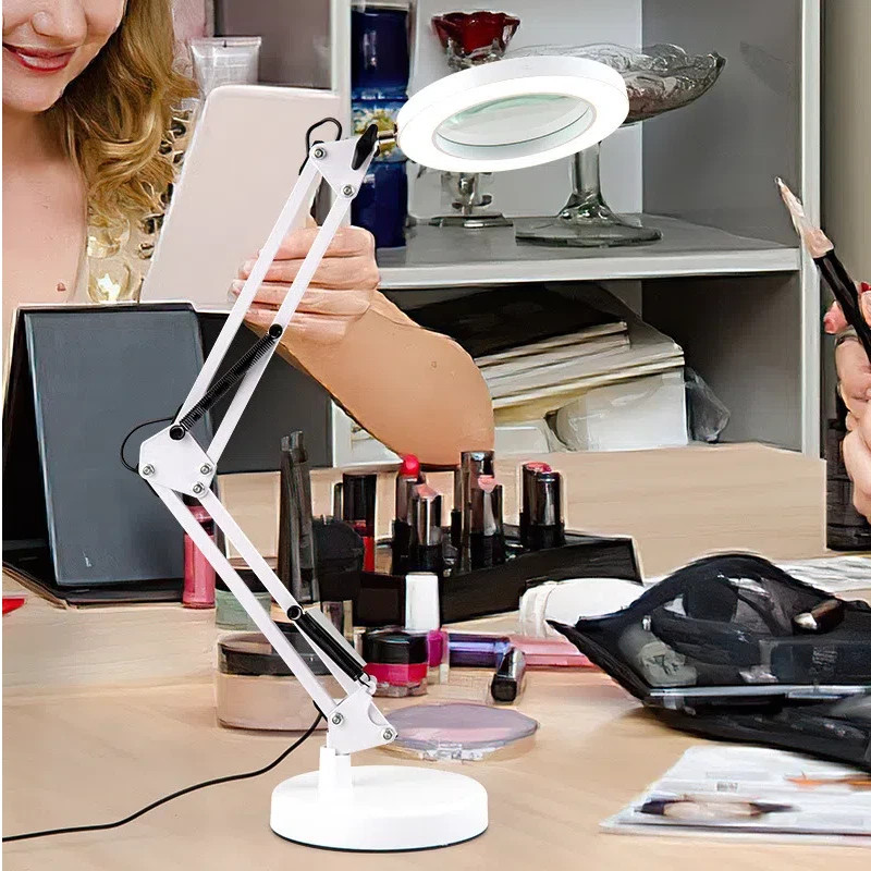 10X Magnifying Glass Desk Light Magnifier LED Lamp Reading Lamp With Base /Clamp