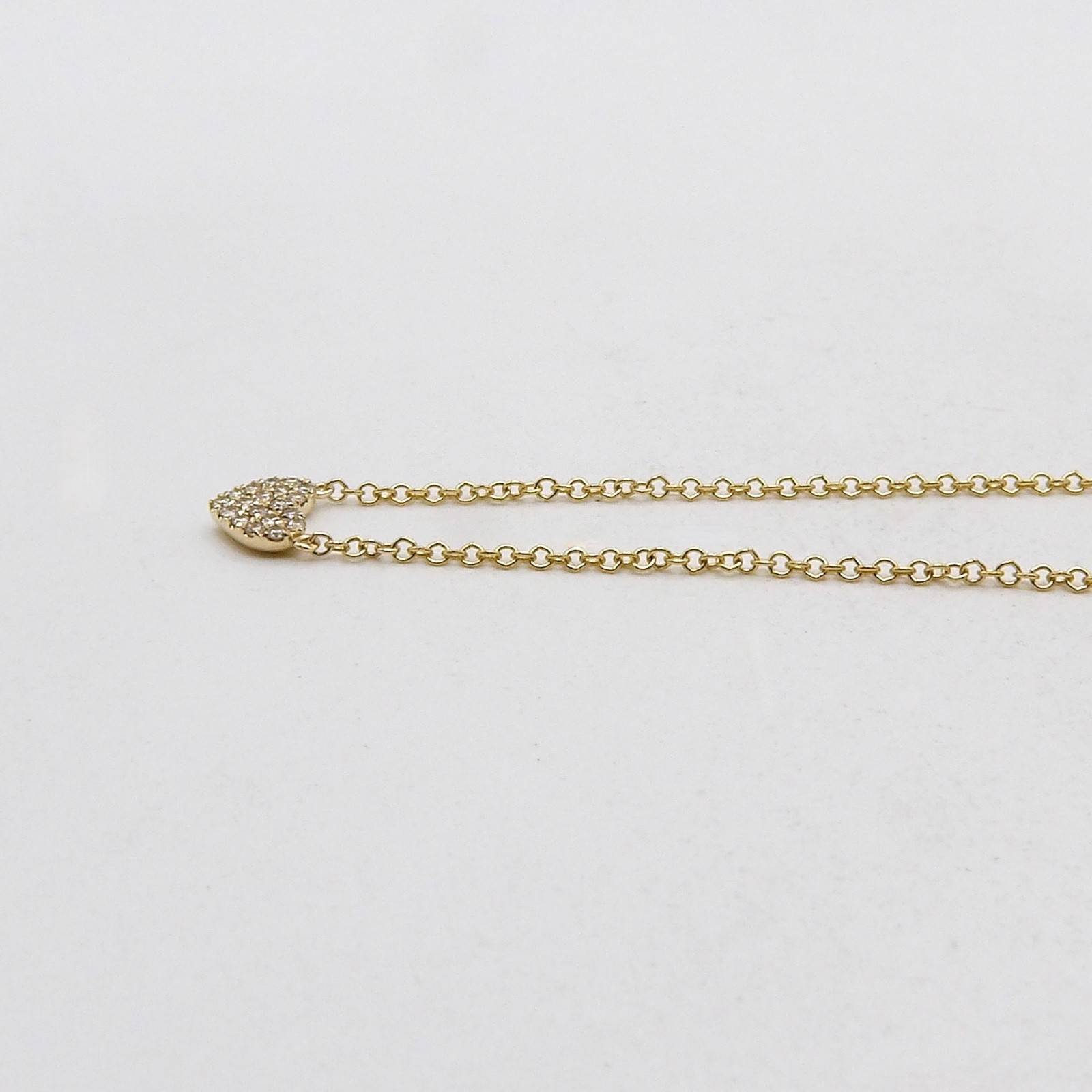 Solid 14k Gold Natural Diamond Heart Pendant Necklace Pave Setting Gabriel Co