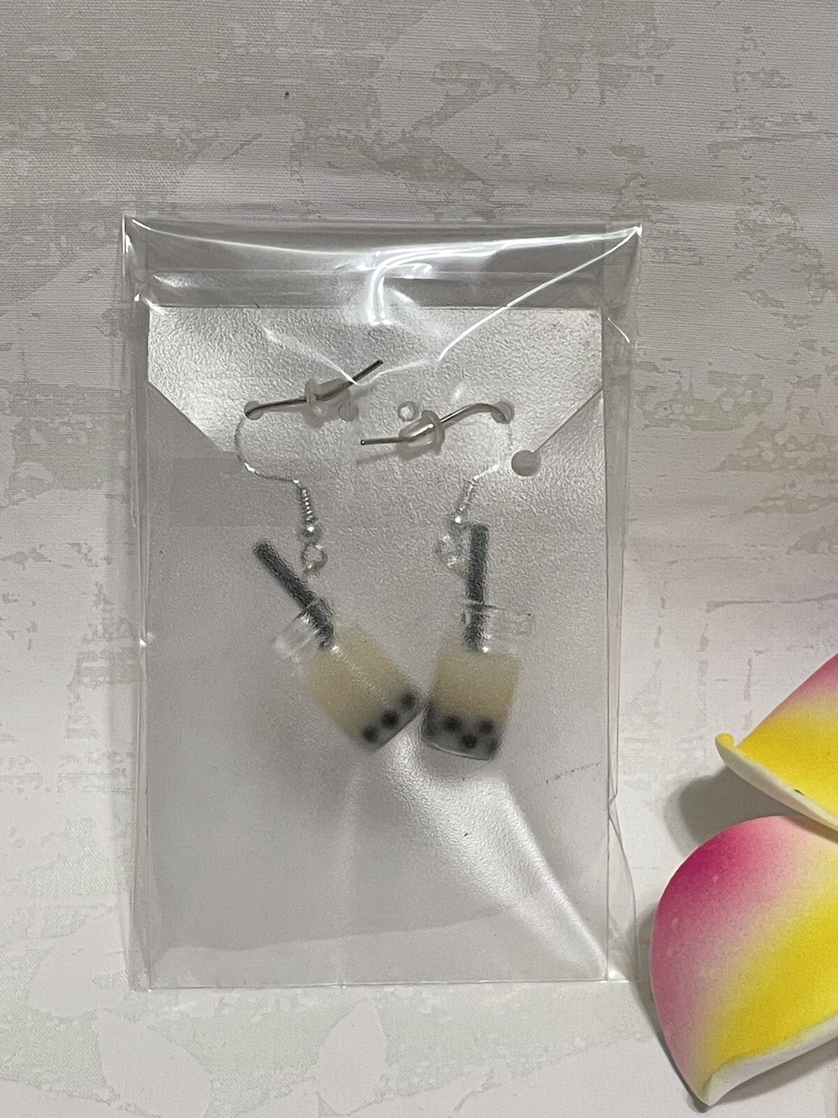 Miniature Milk Tea Boba Earrings, Kawaii, Lead and Nickel Free, Handmade