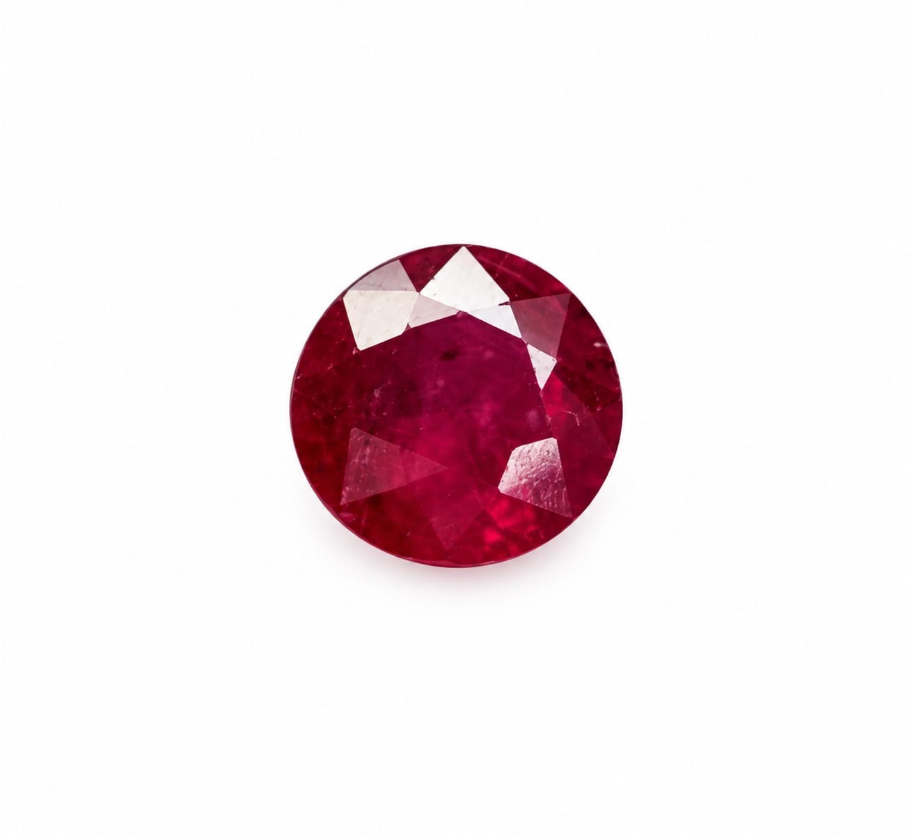1.29 cts Natural ruby reddidh round Heated Certified Loose Gemston
