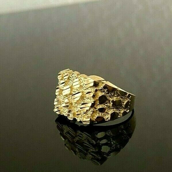 10k Yellow Gold Large Nugget Ring 13.5mm x 12.7mm