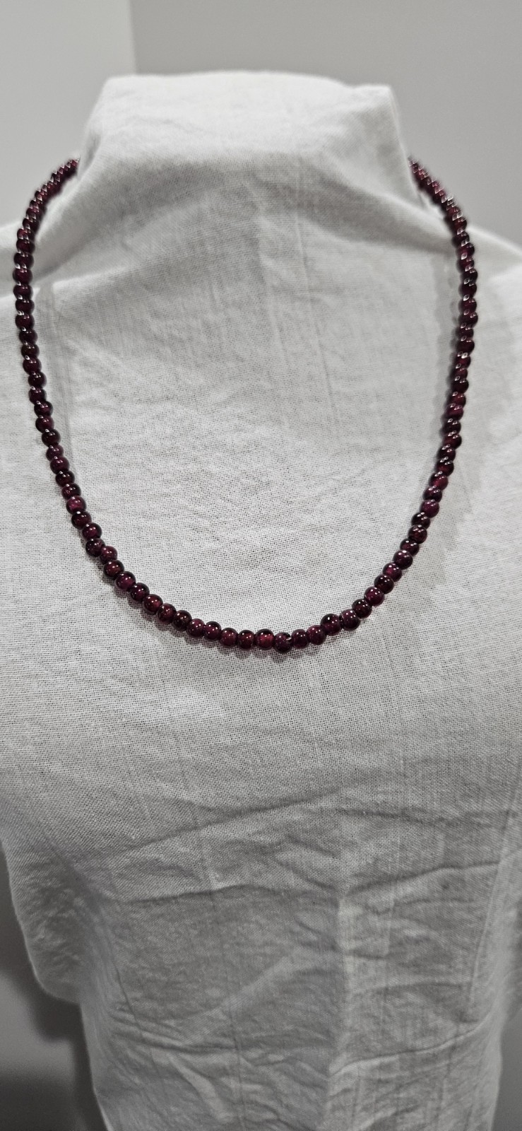 Lot of 4 garnet beaded necklaces different lengths and styles