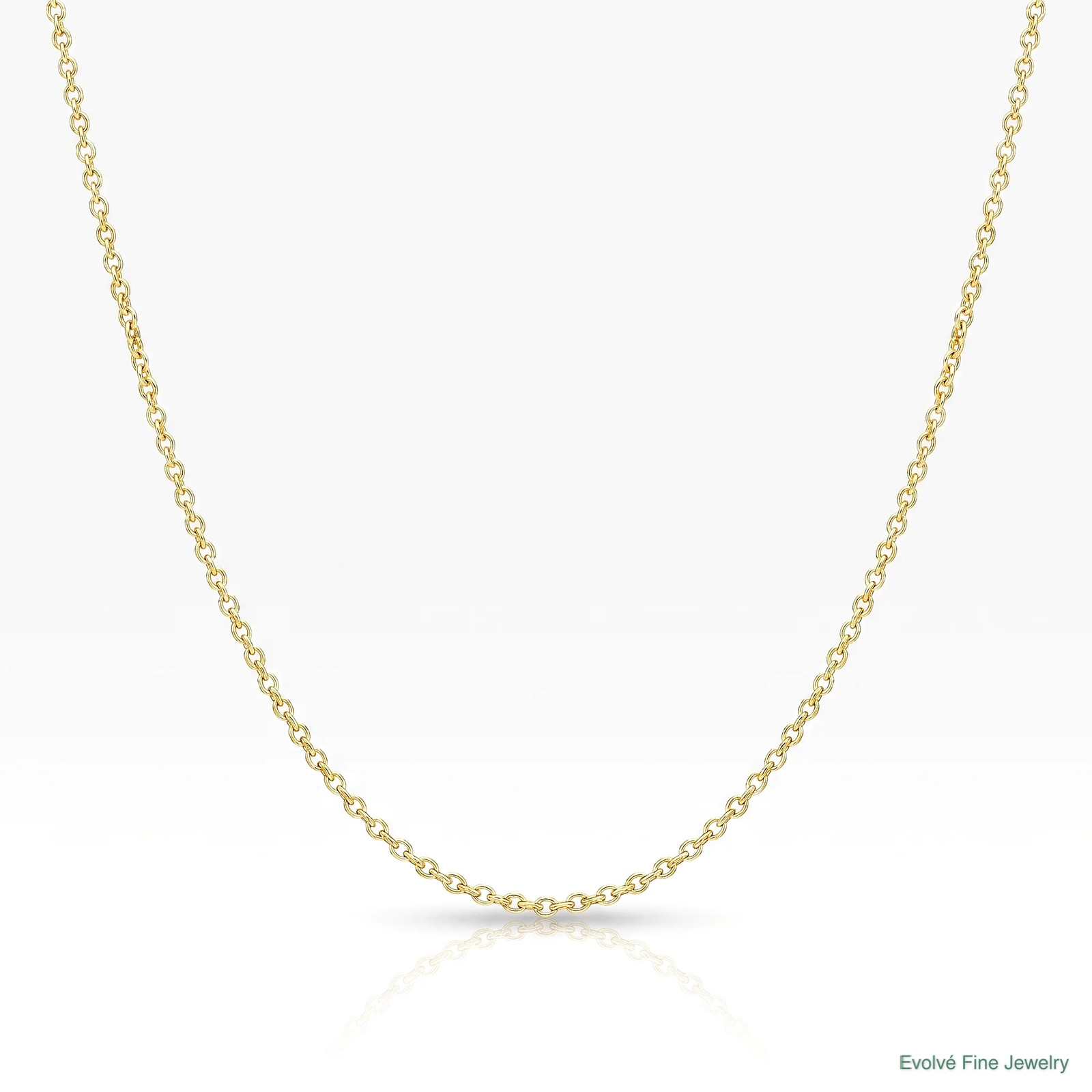 14K Yellow Gold 1mm Round Open Link Cable Chain Necklace 14″-30″