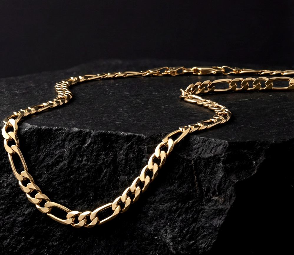 Heavy Men’s 14k Gold Stamped Italian Figaro Link Chain Necklace 20″ Inches 5MM